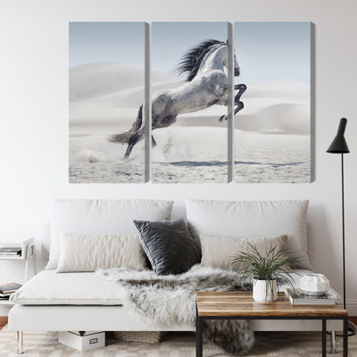 Ljuddämpande tavla - Horse in the desert 3d