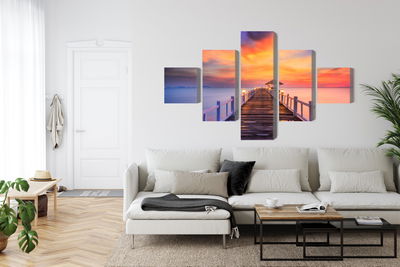 Ljuddämpande tavla - Sunset over the pier