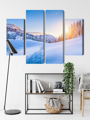 Ljuddämpande tavla - The alps at winter time 3d