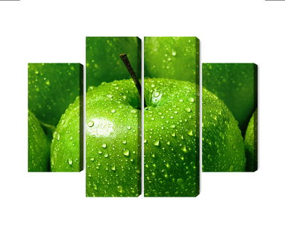 Ljuddämpande tavla - Green apples on a macro scale