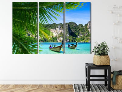 Ljuddämpande tavla - Tropical landscape 3d