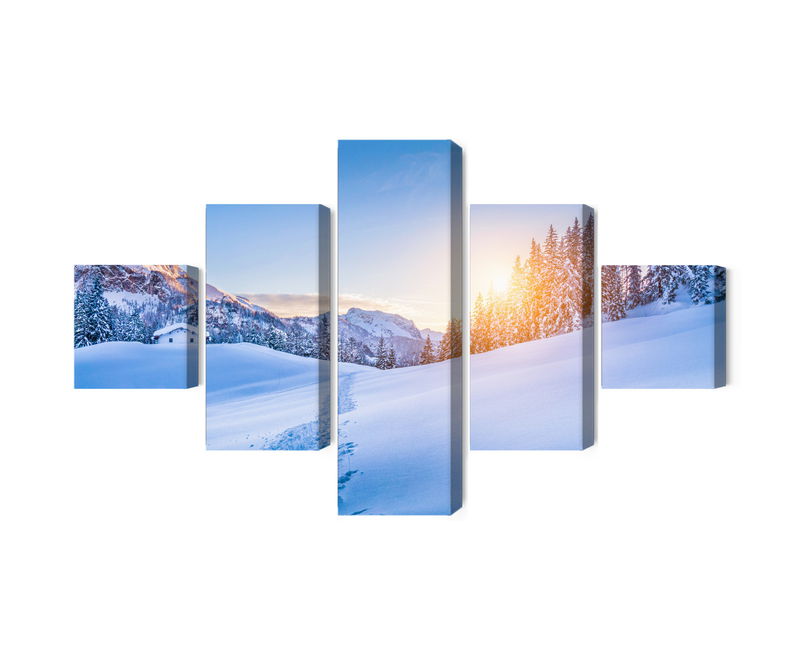 Ljuddämpande tavla - The alps at winter time 3d