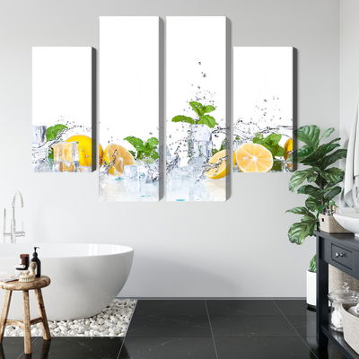 Ljuddämpande tavla - Mint leaves with lemons