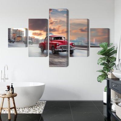 Ljuddämpande tavla - Historic car on the road