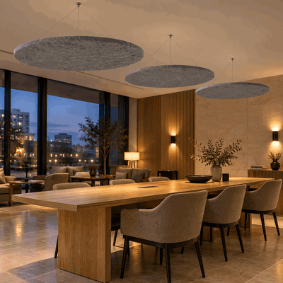 Ljudabsorbering till tak - PES circle ceiling