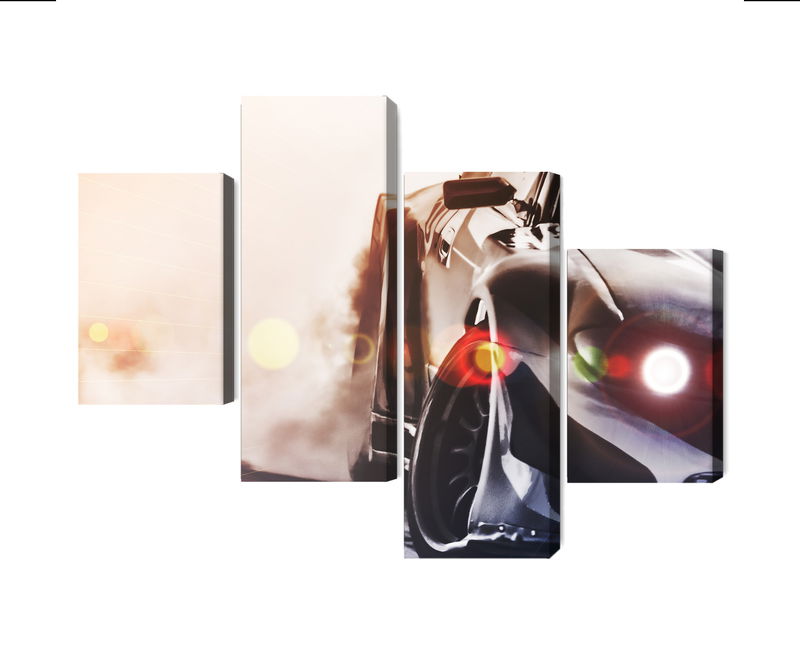 Ljuddämpande tavla - Black drifting 3d car