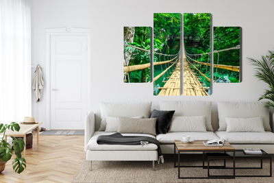 Ljuddämpande tavla - Bamboo bridge in the rain