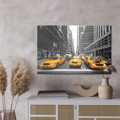 Ljuddämpande tavla - Yellow cabs in the center