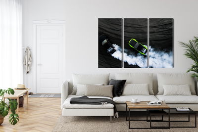 Ljuddämpande tavla - Drifting 3d cars