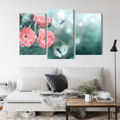 Ljuddämpande tavla - Delicate flowers and 3d