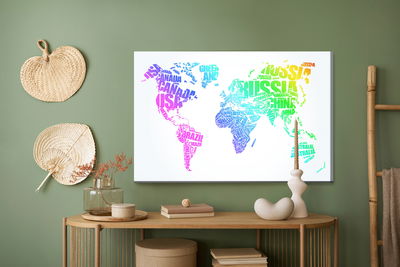 Akustiikkataulu - World map with colored