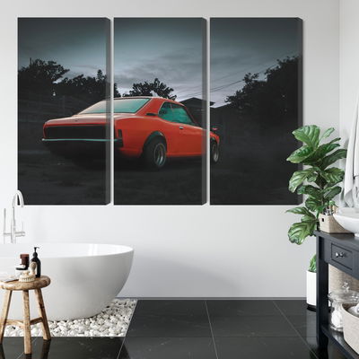 Ljuddämpande tavla - Orange retro car