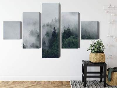 Ljuddämpande tavla - Green misty forest