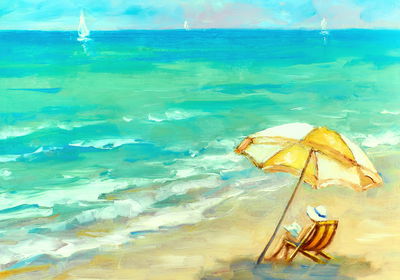 Ljuddämpande tavla - Sunny beach and sea