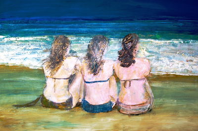 Ljuddämpande tavla - Three women at the seaside