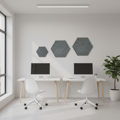 Ljudabsorbering till vägg - PES hexagon wall