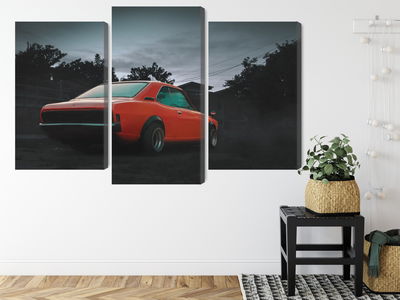 Ljuddämpande tavla - Orange retro car