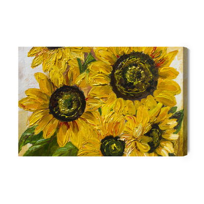 Ljuddämpande tavla - Sunflowers as if painted