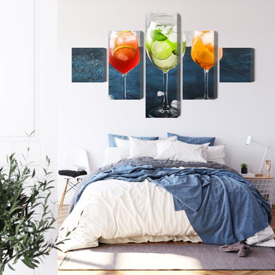 Ljuddämpande tavla - Glasses with summer cocktails
