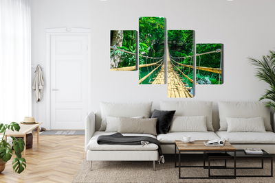 Ljuddämpande tavla - Bamboo bridge in the rain