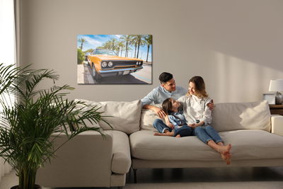 Ljuddämpande tavla - Orange american car