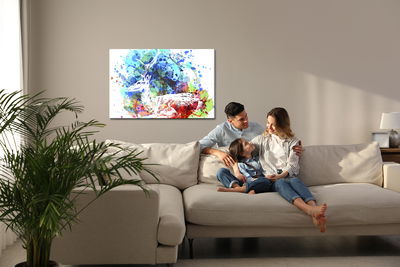 Ljuddämpande tavla - Deer in an abstract version