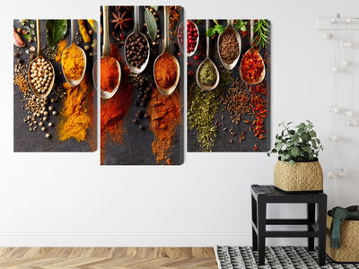 Ljuddämpande tavla - Spices on a black background