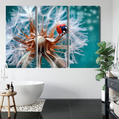 Ljuddämpande tavla - Ladybug on a dandelion