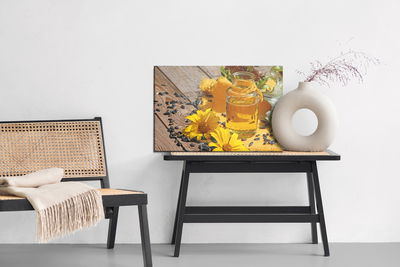 Ljuddämpande tavla - Sunflower oil with flowers