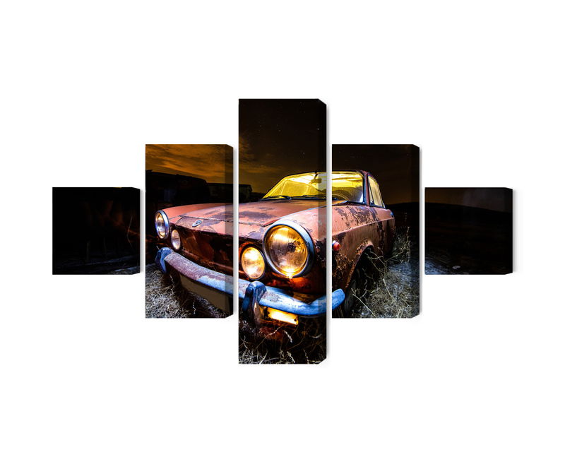 Ljuddämpande tavla - Old abandoned car 3d