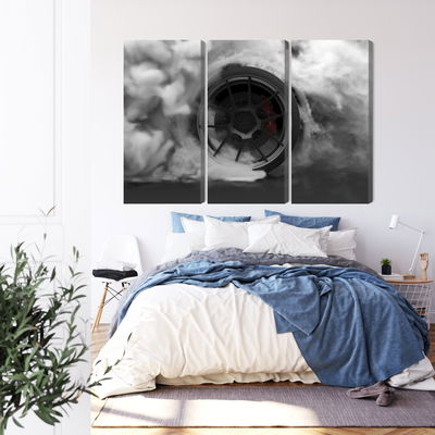 Ljuddämpande tavla - Car wheel in a cloud of 3d