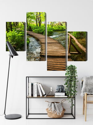 Ljuddämpande tavla - Wooden pier in the forest