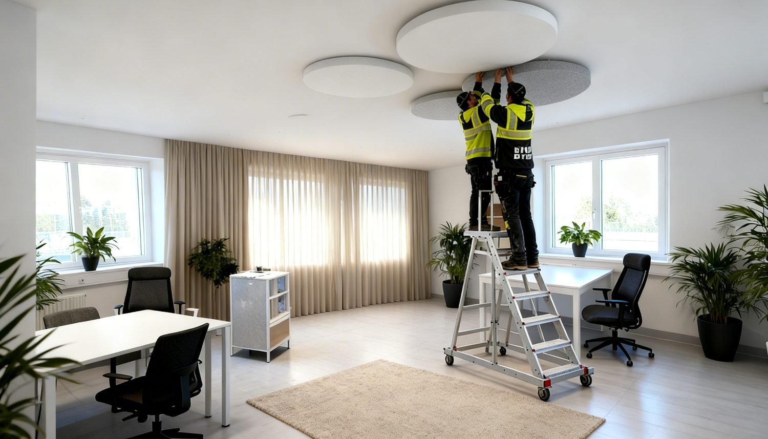 Ljudabsorbera ett kontor i industri