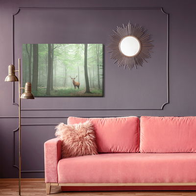 Ljuddämpande tavla - Deer in the misty forest