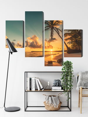 Ljuddämpande tavla - Sunset on the dominican beach