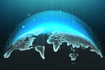 Ljuddämpande tavla - Modernist 3d world map