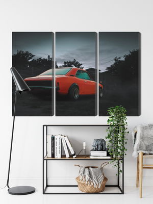 Ljuddämpande tavla - Orange retro car