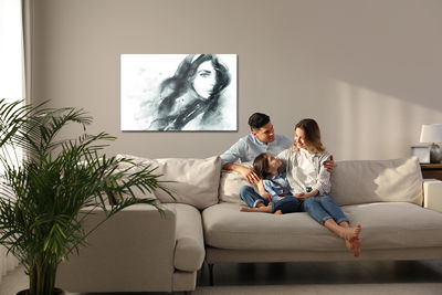 Ljuddämpande tavla - A female portrait in black