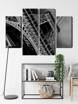 Ljuddämpande tavla - Black and white eiffel tower