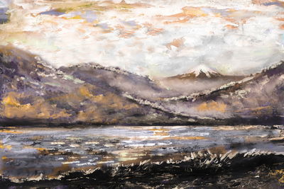 Ljuddämpande tavla - Abstract mountain landscape