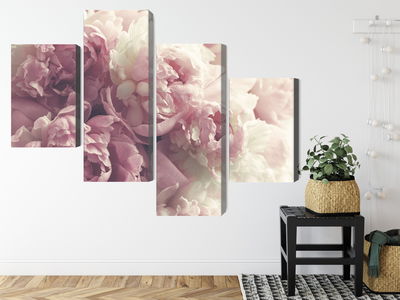 Ljuddämpande tavla - Peonies in shades of pink