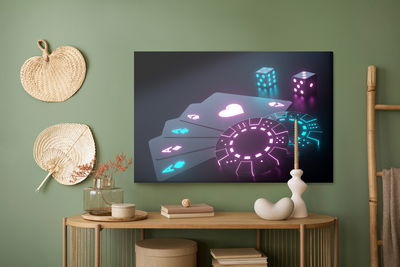 Ljuddämpande tavla - Neon poker set