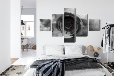 Ljuddämpande tavla - Car wheel in a cloud of 3d