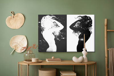 Ljuddämpande tavla - Black and white female