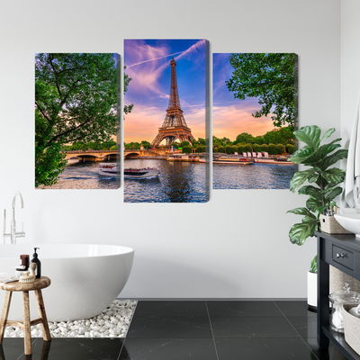 Ljuddämpande tavla - Eiffel tower and seine river