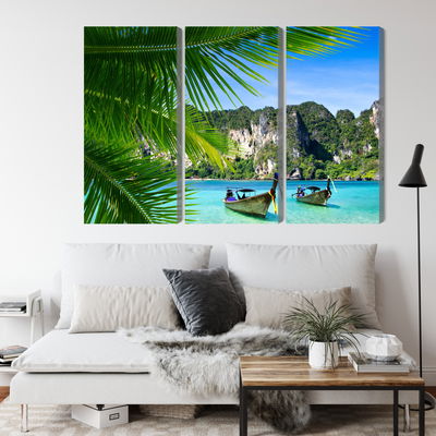 Ljuddämpande tavla - Tropical landscape 3d