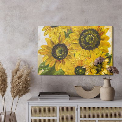Ljuddämpande tavla - Sunflowers as if painted