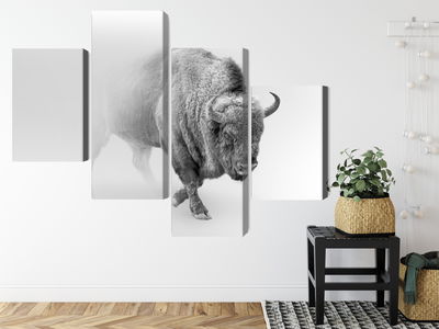 Ljuddämpande tavla - Bison in the fog 3d