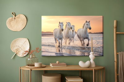 Ljuddämpande tavla - Horses by the mediterranean