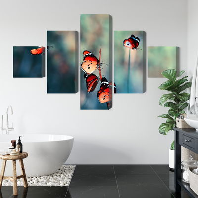 Ljuddämpande tavla - Colorful butterflies